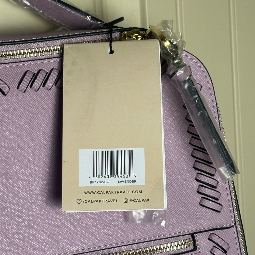Calpak Kaya 15 inch Laptop Faux Leather Backpack Lavender NWT With Dust Bag $152 - Picture 7 of 16